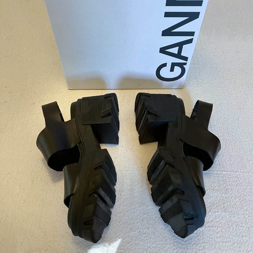 Ganni Cleated High Heel Sandal, Black, Size 9 - Picture 8 of 17